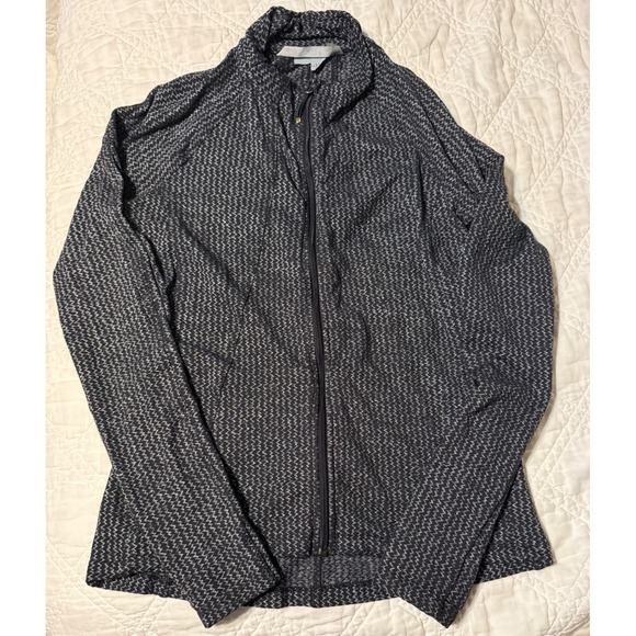 Athleta Tops - Athleta Heartbeat Jacket Womens Medium Black White Chevron Full Zip